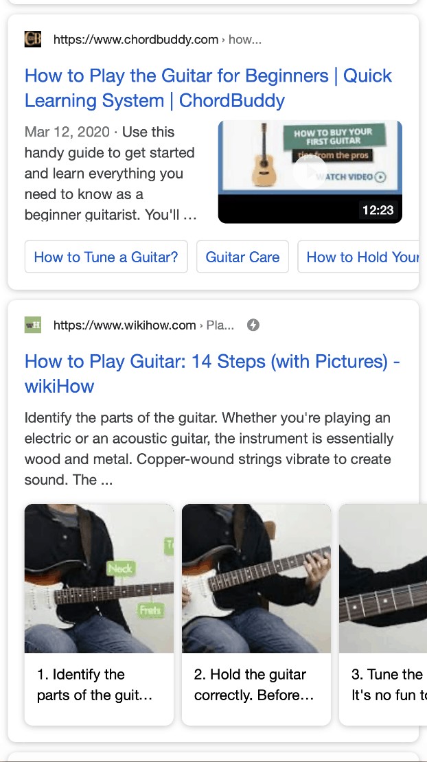 Rich Snippets how to play guitar